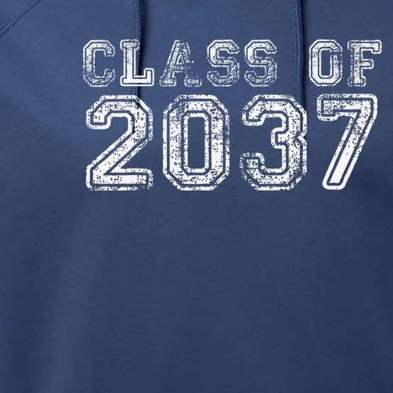 Class Of 2037 Grow With Me First Day Of School Graduation Performance Fleece Hoodie