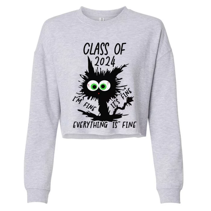 Class Of 2024 Funny Cute Cropped Pullover Crew