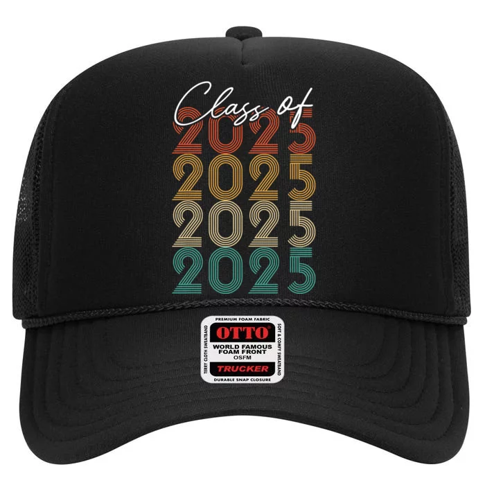 Class Of 2025 Vintage Senior 2025 High Crown Mesh Trucker Hat