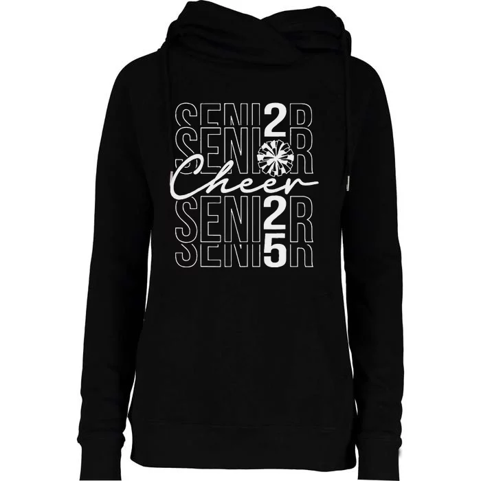 Class Of 2025 Senior Year Cheer Mom Senior 2025 Womens Funnel Neck Pullover Hood