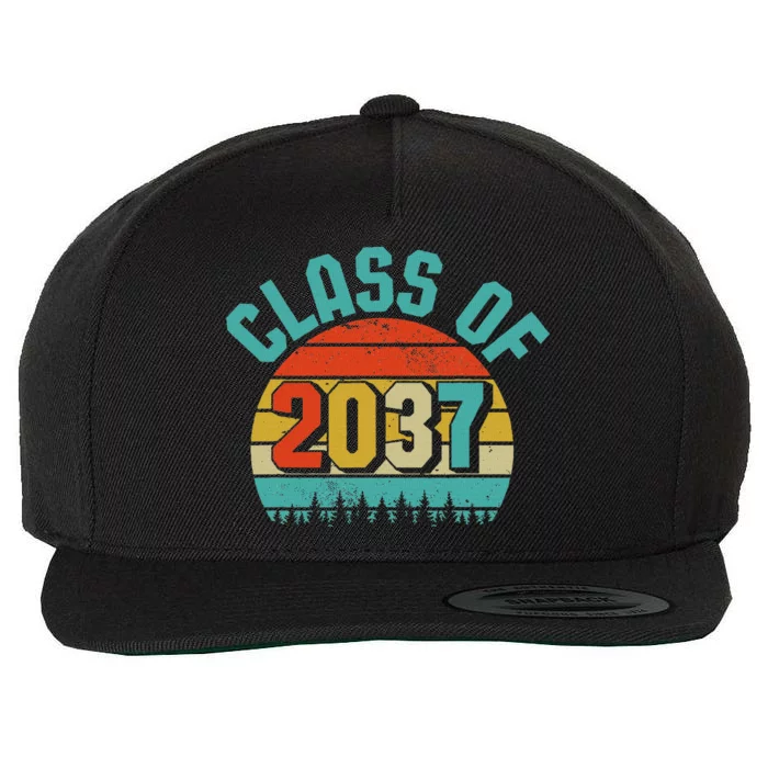 Class Of 2037 Grow With Me Kindergarten To Graduation Retro Wool Snapback Cap