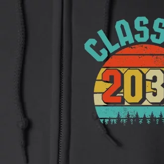 Class Of 2037 Grow With Me Kindergarten To Graduation Retro Full Zip Hoodie