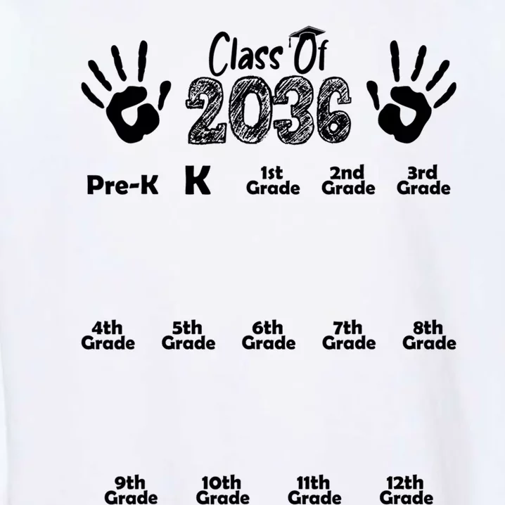 Class Of 2036 Grow With Me Handprint Pre K 12th Grade Garment-Dyed Sweatshirt