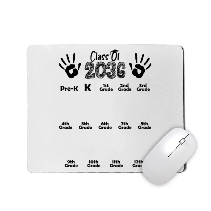 Class Of 2036 Grow With Me Handprint Pre K 12th Grade Mousepad