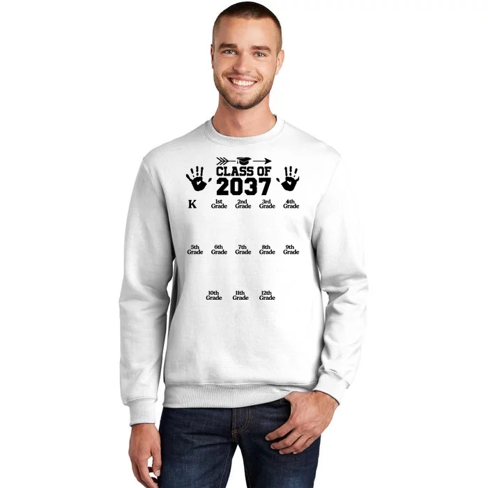 Class Of 2037 Grow With Me Handprint Prek 12th Grade Sweatshirt