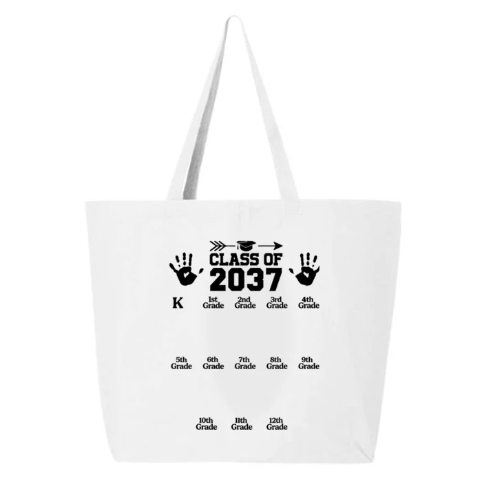 Class Of 2037 Grow With Me Handprint Prek 12th Grade 25L Jumbo Tote