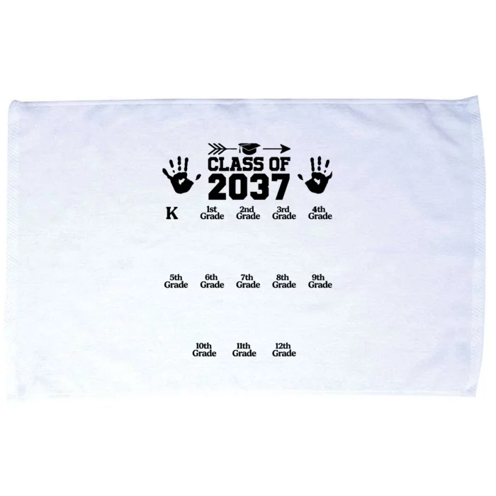 Class Of 2037 Grow With Me Handprint Prek 12th Grade Microfiber Hand Towel