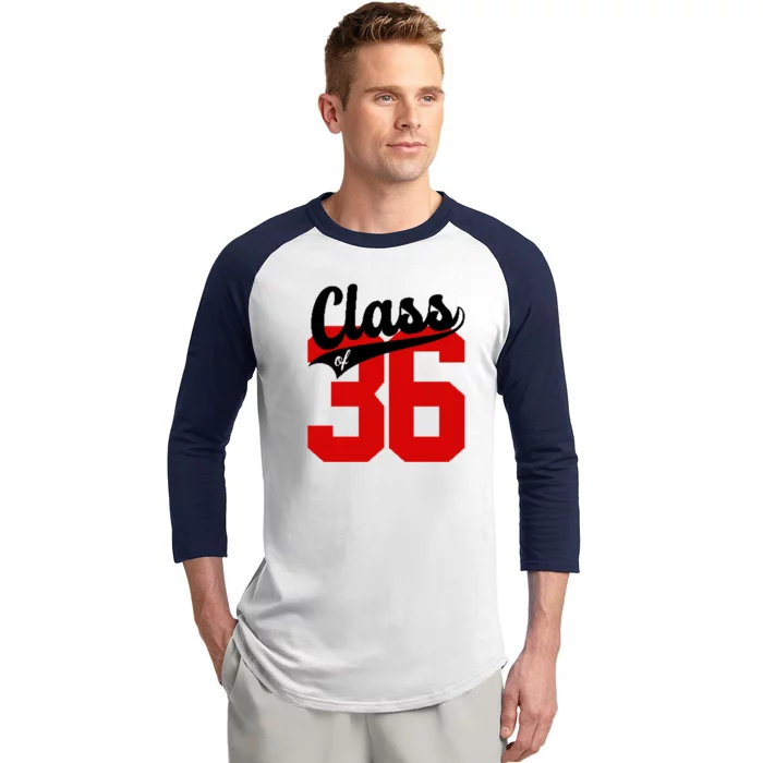 Class Of 2036 Retro Graduation Gift Baseball Sleeve Shirt