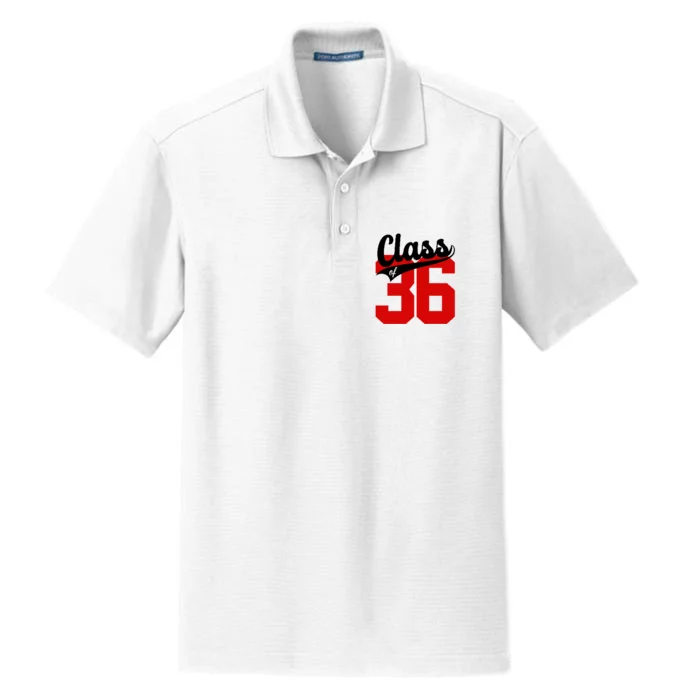 Class Of 2036 Retro Graduation Gift Dry Zone Grid Performance Polo