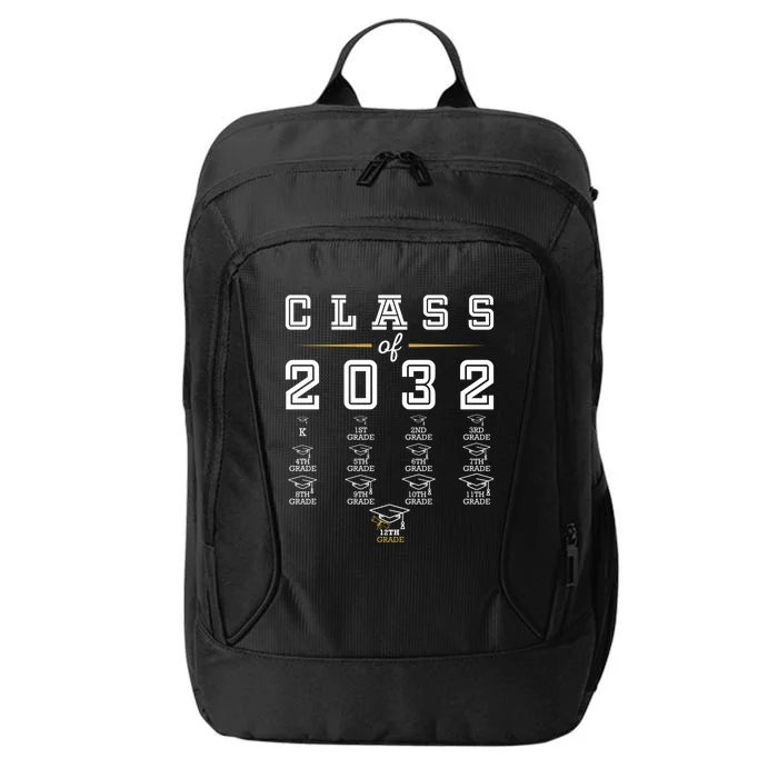 Class Of 2032 Grow With Me Preschool Grad With Fill Out Cap Funny Gift City Backpack