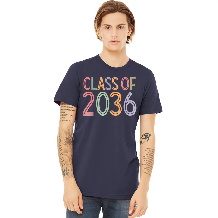 Class Of 2036 Grow With Me Graduation First Day Of School Premium T-Shirt