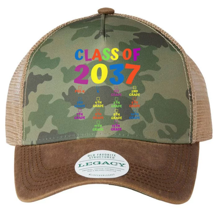 Class Of 2037 Grow With Me PreK Space For Checkmarks Legacy Tie Dye Trucker Hat