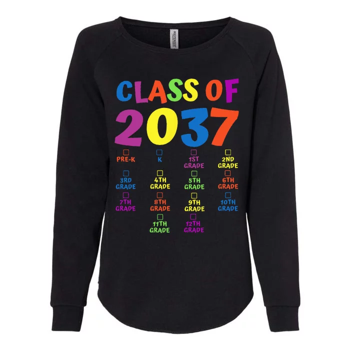 Class Of 2037 Grow With Me PreK Space For Checkmarks Womens California Wash Sweatshirt