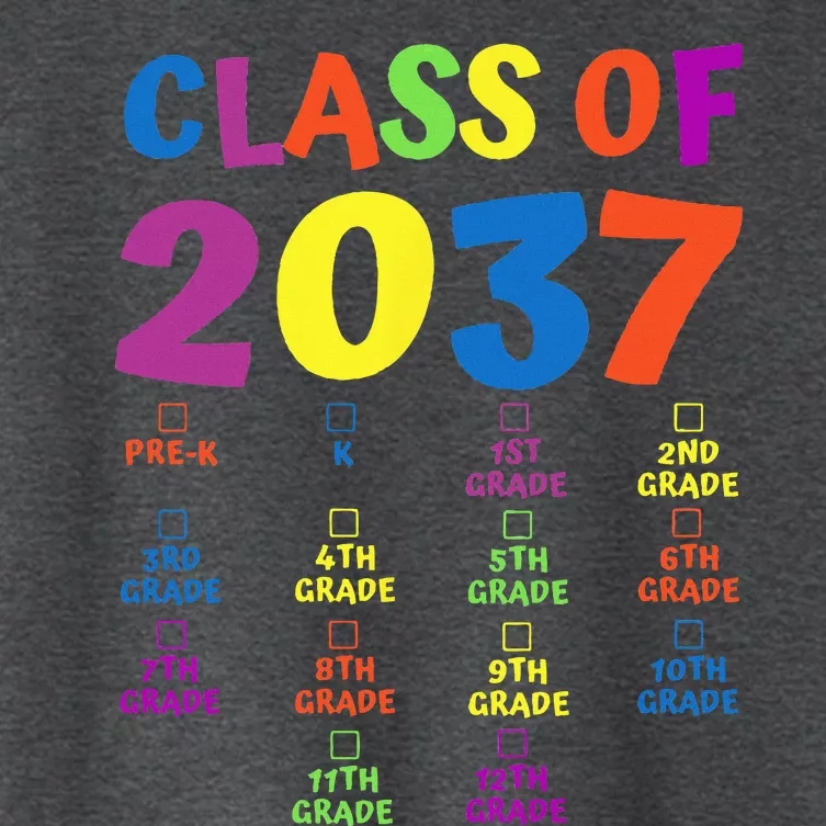 Class Of 2037 Grow With Me PreK Space For Checkmarks Women's Crop Top Tee