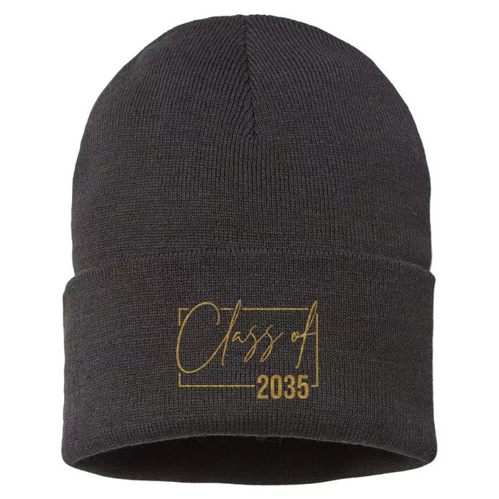 Class Of 2035 Gold Graduation Sustainable Knit Beanie