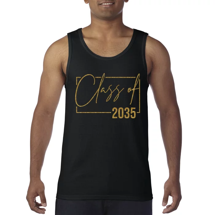 Class Of 2035 Gold Graduation Tank Top