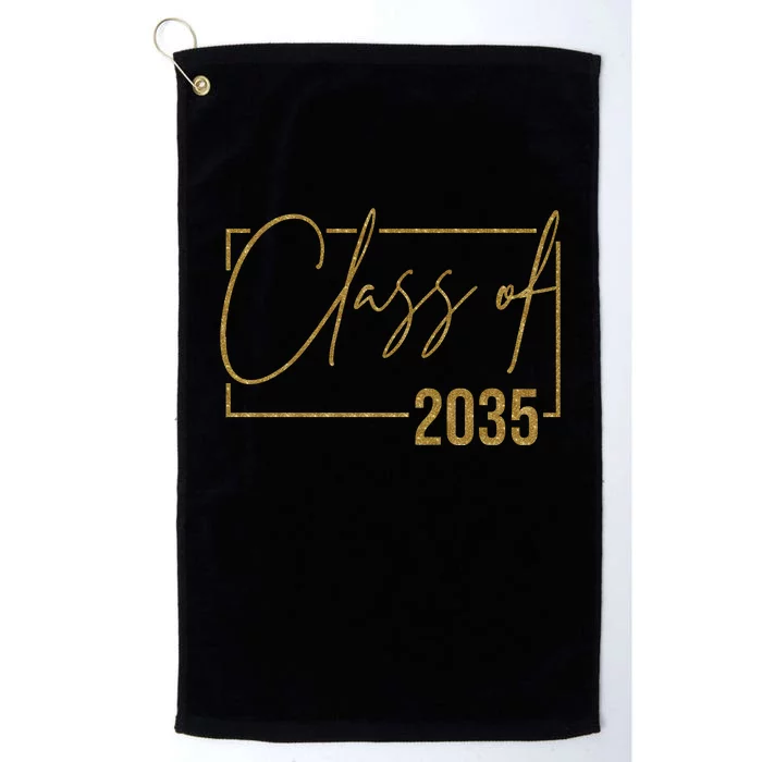 Class Of 2035 Gold Graduation Platinum Collection Golf Towel