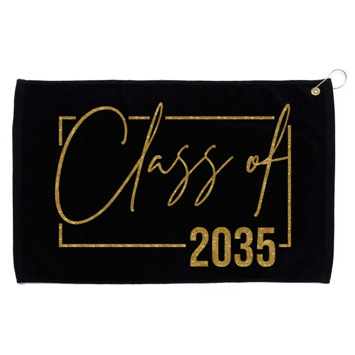 Class Of 2035 Gold Graduation Grommeted Golf Towel