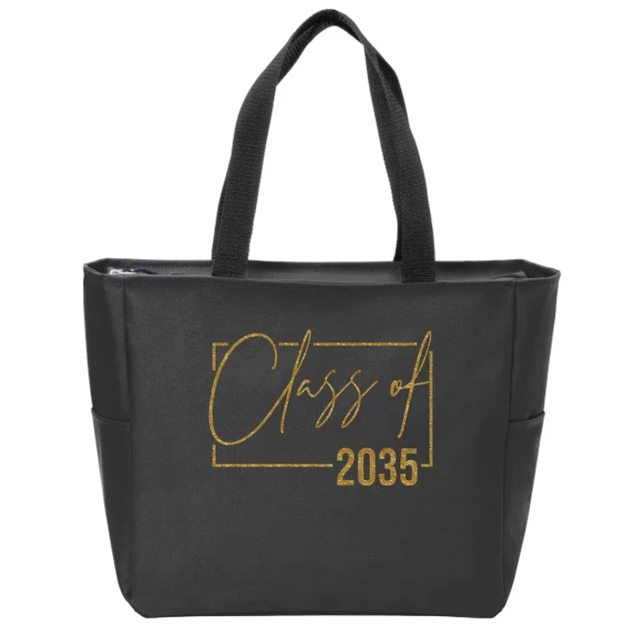 Class Of 2035 Gold Graduation Zip Tote Bag