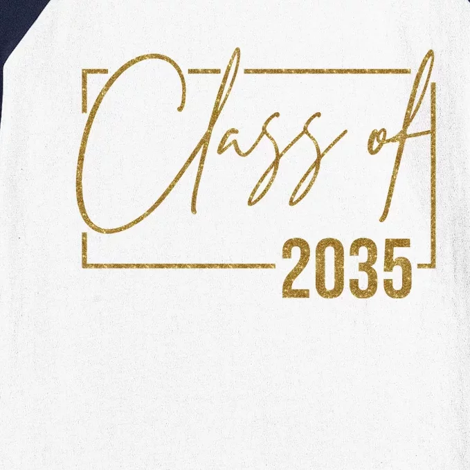 Class Of 2035 Gold Graduation Baseball Sleeve Shirt