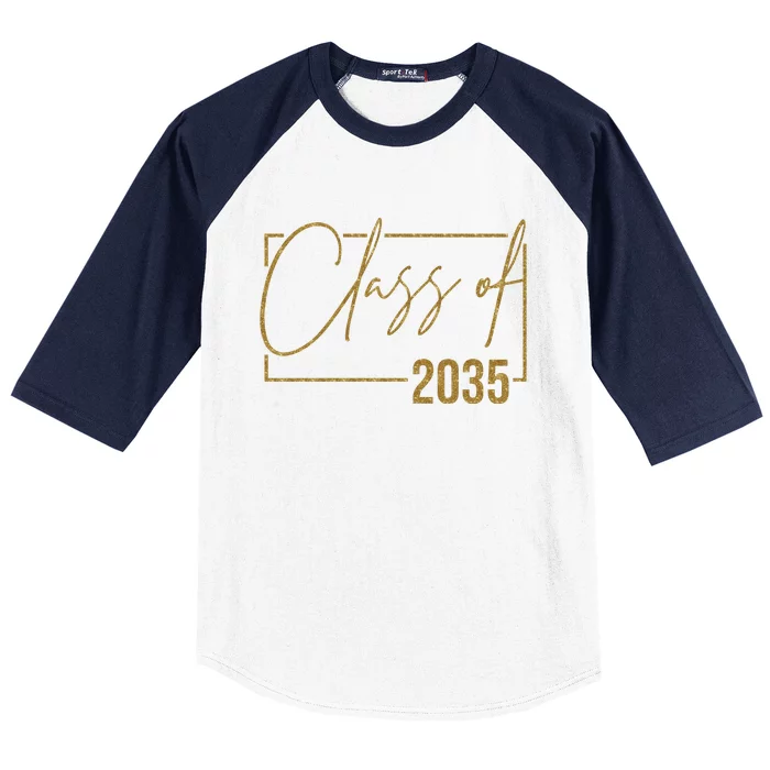 Class Of 2035 Gold Graduation Baseball Sleeve Shirt