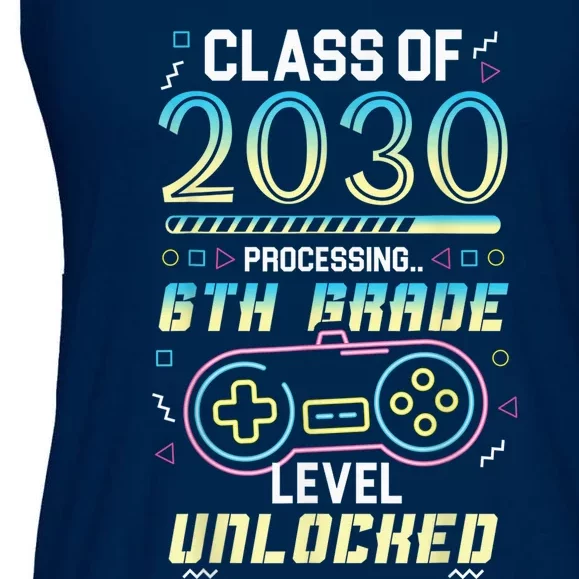 Class Of 2030 Gaming 6th Grade Level Unlocked Back To School Ladies Essential Flowy Tank