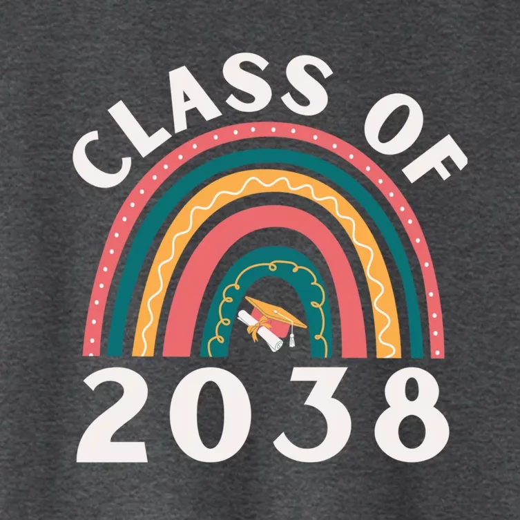 Class Of 2038 Graduation Kindergarten 2038 School Rainbow Gift Women's Crop Top Tee