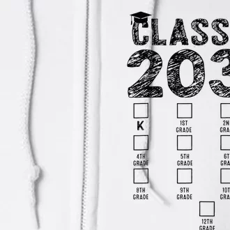 Class Of 2036 Grow With Me With Space For Checkmarks Full Zip Hoodie