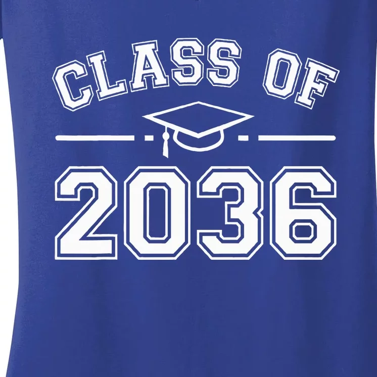 Class Of 2036 Grow With Me First Day Kindergarten Graduation Women's V-Neck T-Shirt