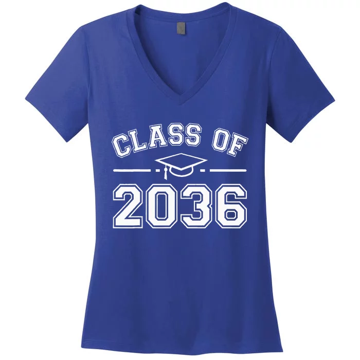 Class Of 2036 Grow With Me First Day Kindergarten Graduation Women's V-Neck T-Shirt