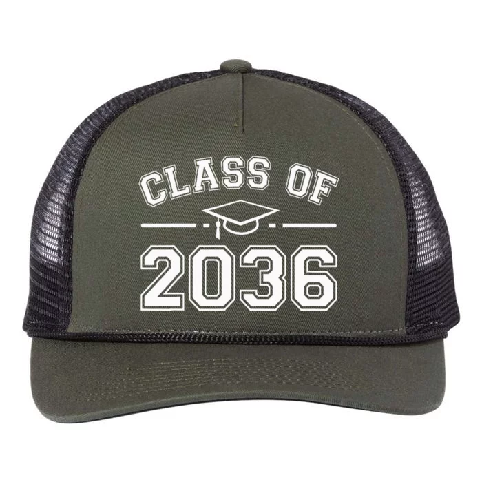 Class Of 2036 Grow With Me First Day Kindergarten Graduation Retro Rope Trucker Hat Cap