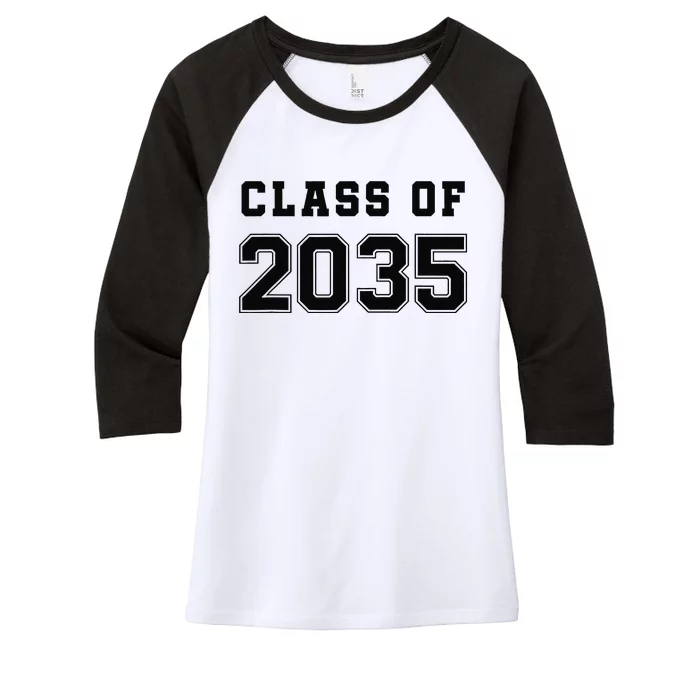 Class Of 2035 Grow With Me First Day Of School Funny Women's Tri-Blend 3/4-Sleeve Raglan Shirt