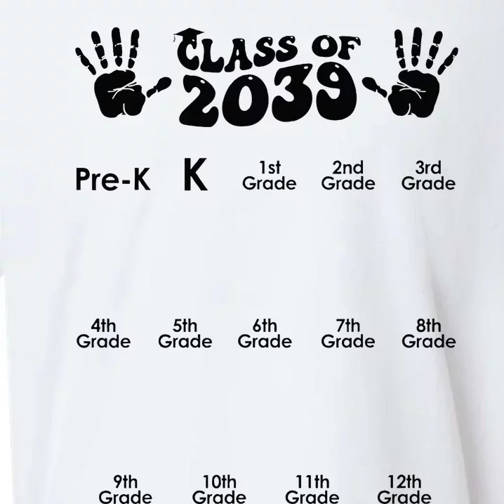 Class Of 2039 Grow With Me Handprint PreK 12th Grade K12 Sueded Cloud Jersey T-Shirt