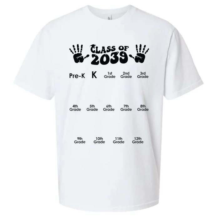 Class Of 2039 Grow With Me Handprint PreK 12th Grade K12 Sueded Cloud Jersey T-Shirt