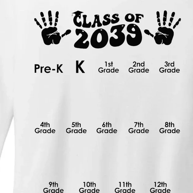 Class Of 2039 Grow With Me Handprint PreK 12th Grade K12 Womens CVC Long Sleeve Shirt