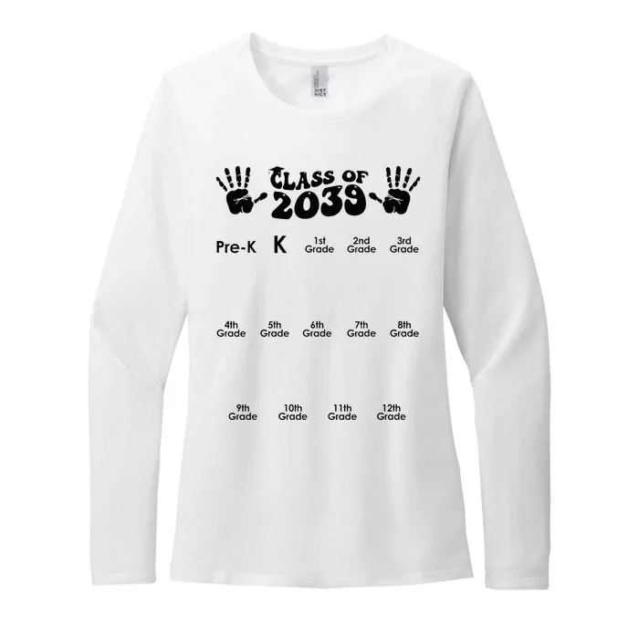 Class Of 2039 Grow With Me Handprint PreK 12th Grade K12 Womens CVC Long Sleeve Shirt