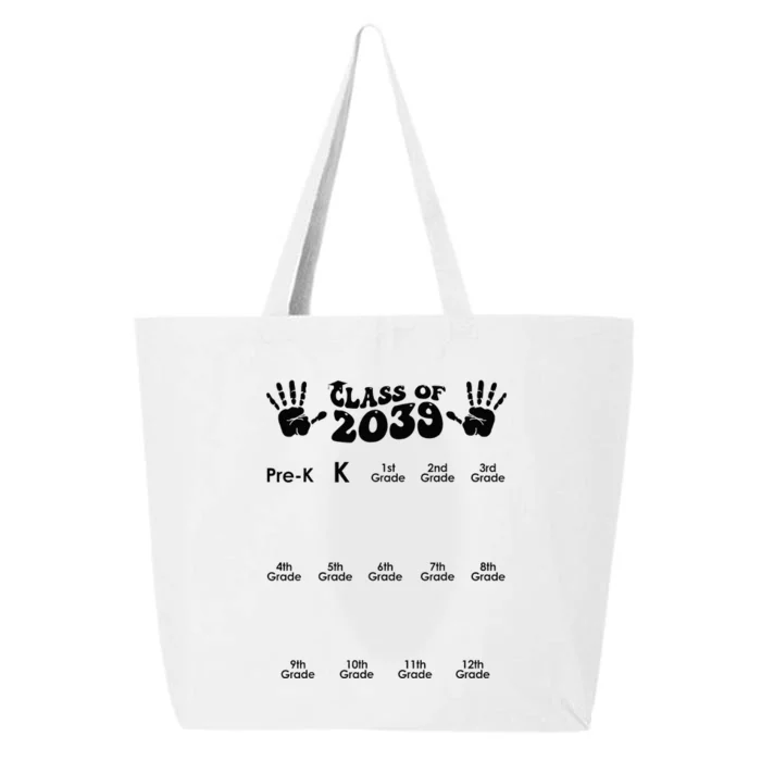 Class Of 2039 Grow With Me Handprint PreK 12th Grade K12 25L Jumbo Tote