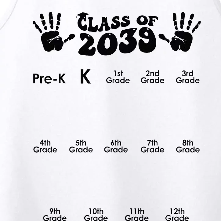 Class Of 2039 Grow With Me Handprint PreK 12th Grade K12 Performance Tank