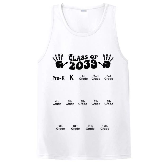 Class Of 2039 Grow With Me Handprint PreK 12th Grade K12 Performance Tank