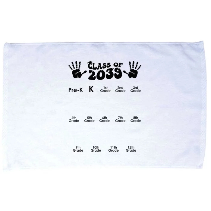 Class Of 2039 Grow With Me Handprint PreK 12th Grade K12 Microfiber Hand Towel