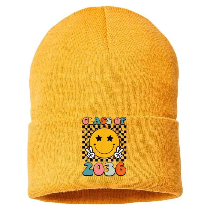 Class Of 2036 Grow With Me First Day Kindergarten Girls Sustainable Knit Beanie