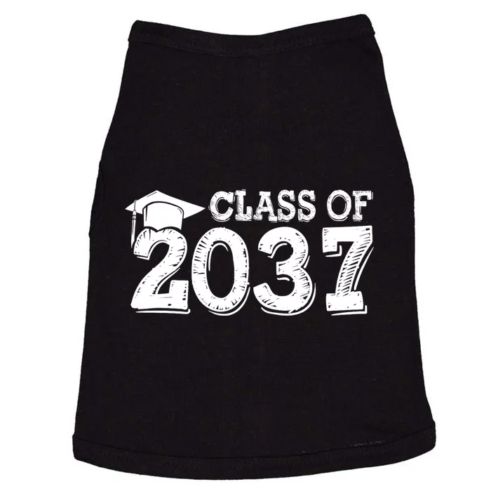 Class Of 2037 Grow With Me Handprints Space On Back Doggie Tank