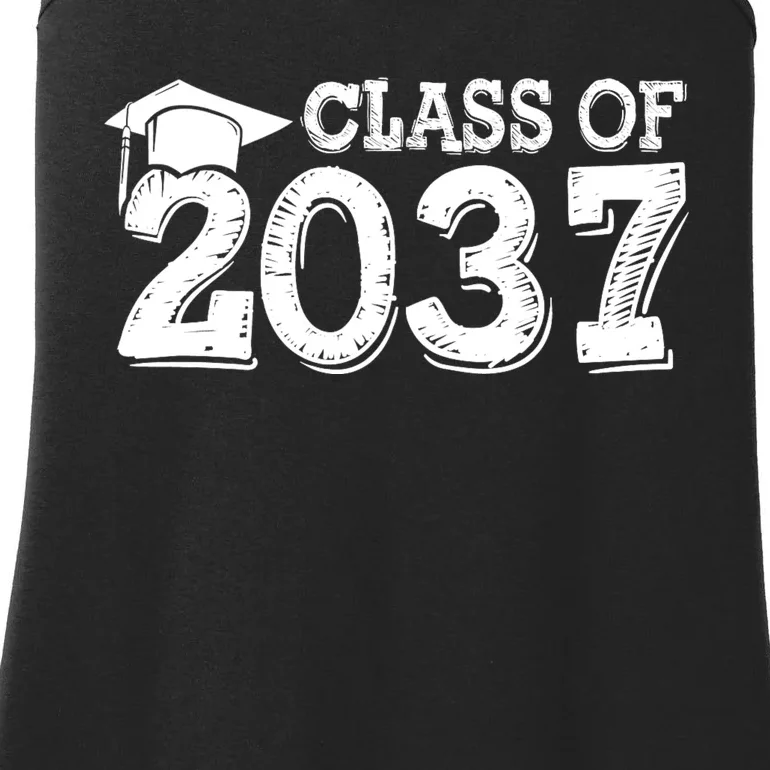 Class Of 2037 Grow With Me Handprints Space On Back Ladies Essential Tank