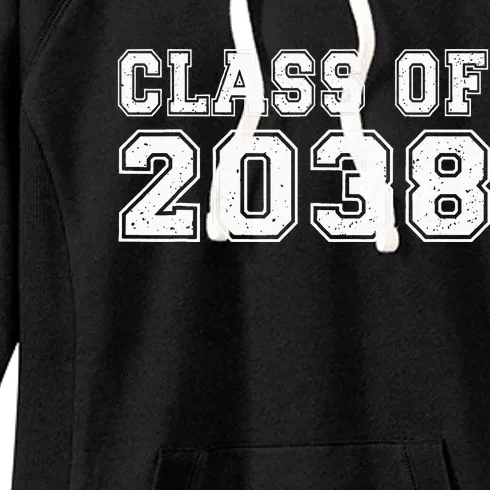 Class Of 2038 Grow With Me Graduates Kindergarten Women's Fleece Hoodie