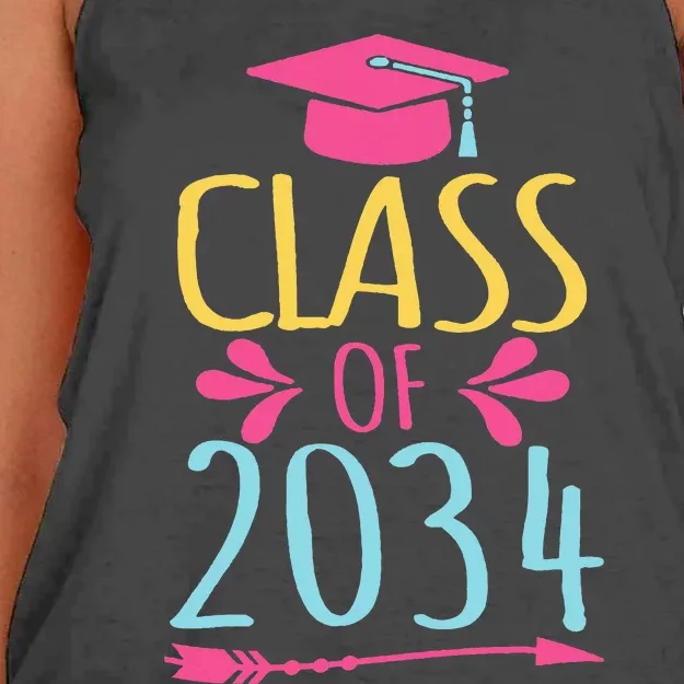 Class Of 2034 For Grow With Me Graduation 2034 Women's Knotted Racerback Tank