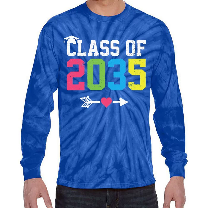 Class Of 2035 Grow With Me Graduation First Day Of School Tie-Dye Long Sleeve Shirt