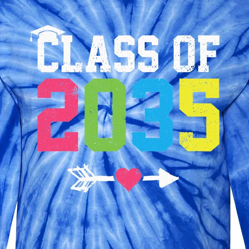 Class Of 2035 Grow With Me Graduation First Day Of School Tie-Dye Long Sleeve Shirt