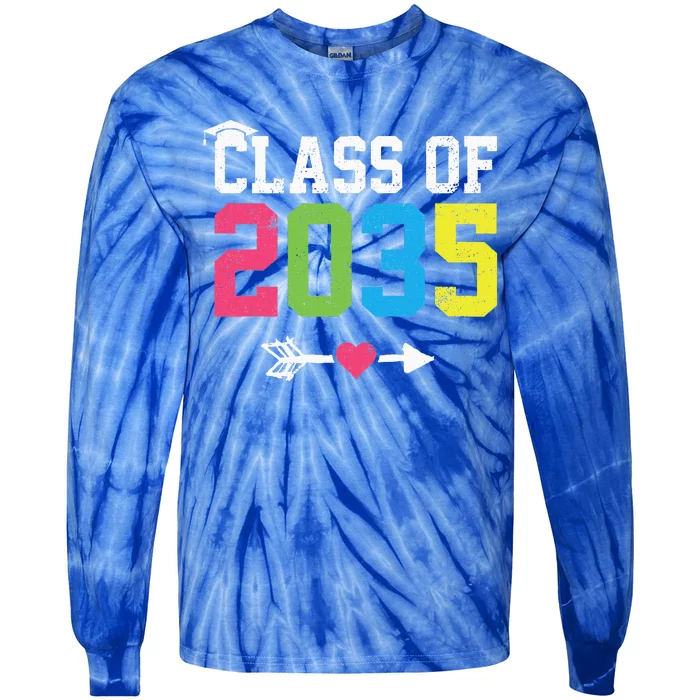 Class Of 2035 Grow With Me Graduation First Day Of School Tie-Dye Long Sleeve Shirt