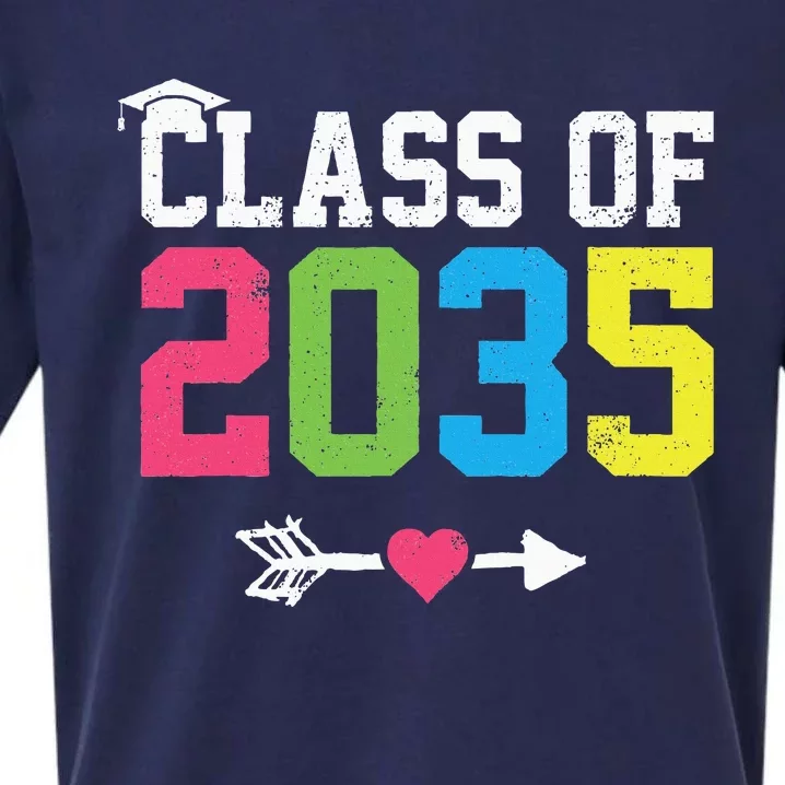 Class Of 2035 Grow With Me Graduation First Day Of School Sueded Cloud Jersey T-Shirt