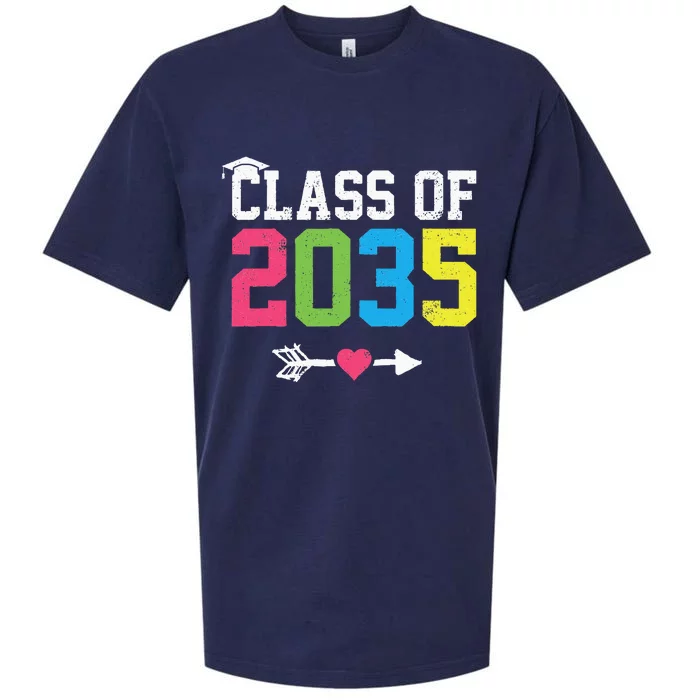 Class Of 2035 Grow With Me Graduation First Day Of School Sueded Cloud Jersey T-Shirt